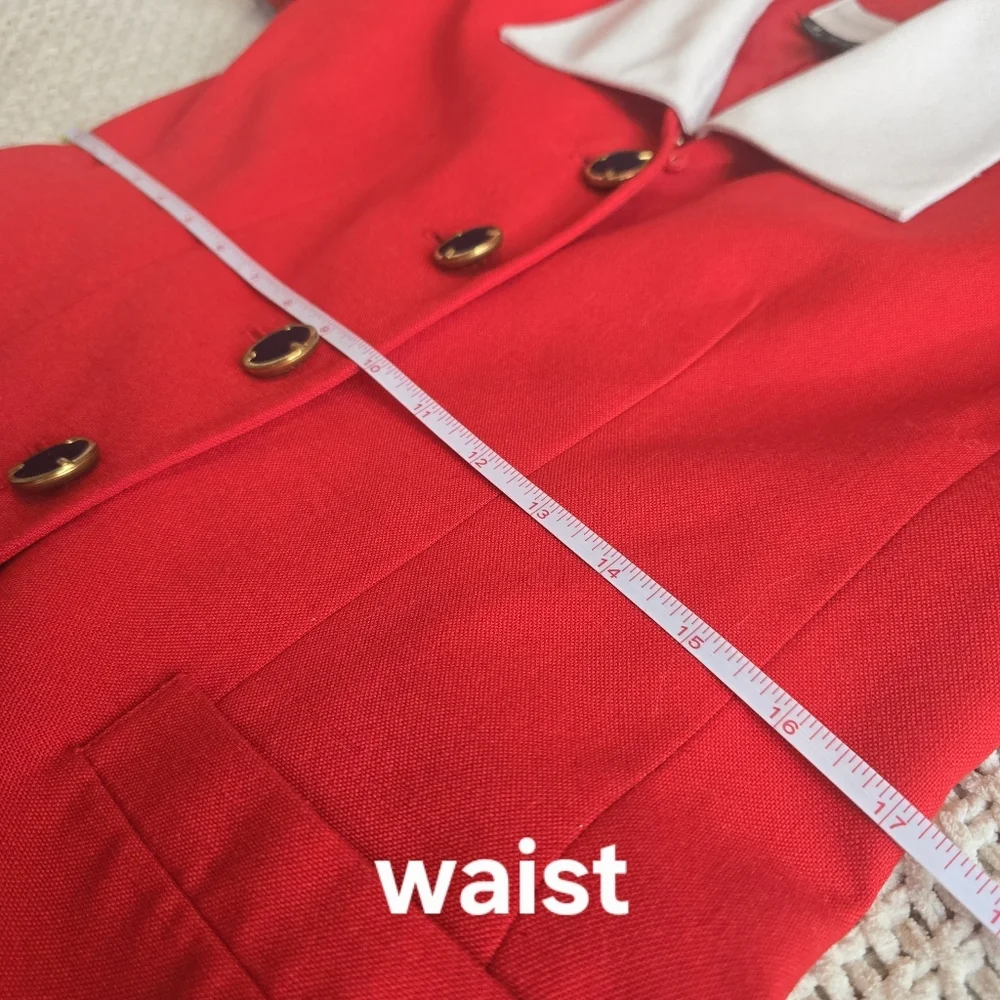 Preston & York Vintage | 8 | Vintage Red & White Long Blazer - Picture 15 of 16